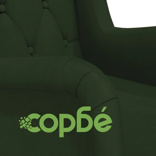 Люлеещ фотьойл с крака от каучук масив, тъмнозелен, кадифе ➤ топ цена ➤ sorbe.bg
