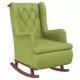 Люлеещ фотьойл с крака от каучук масив, светлозелен, кадифе