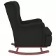 Люлеещ фотьойл с крака от каучук масив, черен, кадифе