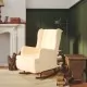 Люлеещ фотьойл с крака от каучук масив, кремав, кадифе