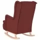 Люлеещ фотьойл с крака от каучук масив, виненочервен, текстил