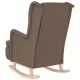 Люлеещ фотьойл с крака от каучук масив, таупе, текстил