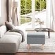 Табуретка с дървени крака, светлосива, текстил