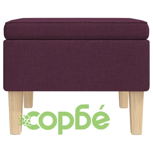 Табуретка с дървени крака, лилава, текстил ➤ топ цена ➤ sorbe.bg