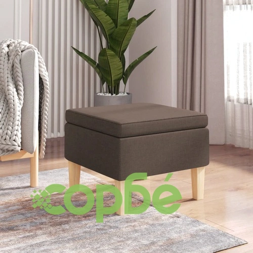 Табуретка с дървени крака, таупе, текстил ➤ топ цена ➤ sorbe.bg