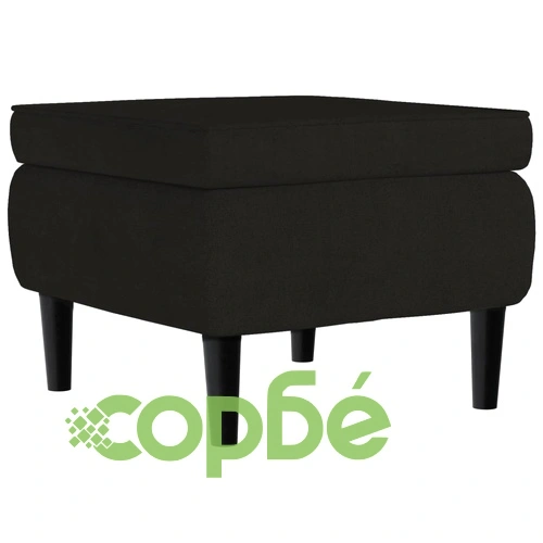 Табуретка с дървени крака, черна, кадифе ➤ топ цена ➤ sorbe.bg