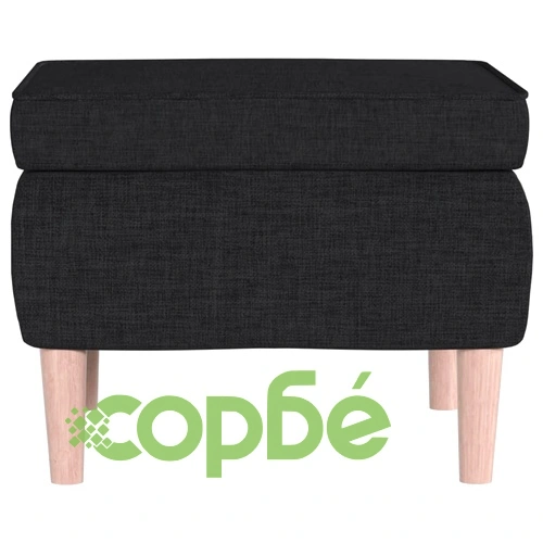 Табуретка с дървени крака, черна, текстил ➤ топ цена ➤ sorbe.bg