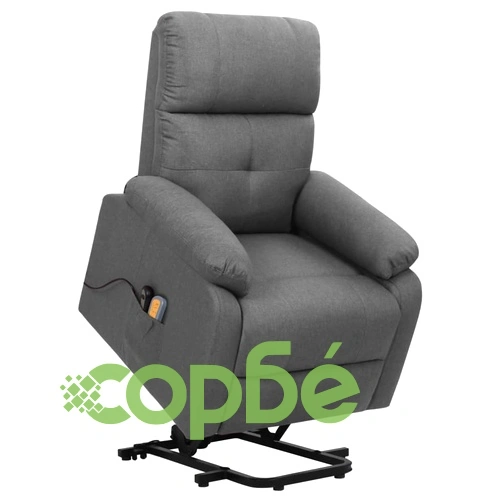 Изправящ масажен стол, тъмносив, текстил ➤ топ цена ➤ sorbe.bg