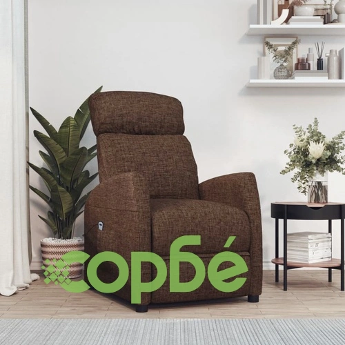 Изправящ стол, кафяв, текстил ➤ топ цена ➤ sorbe.bg