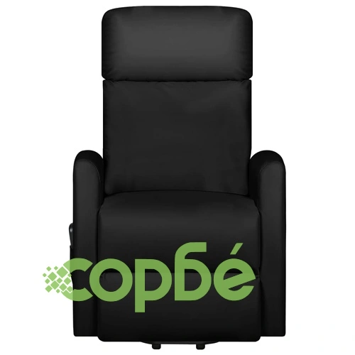 Изправящ масажен стол, черен, изкуствена кожа ➤ топ цена ➤ sorbe.bg