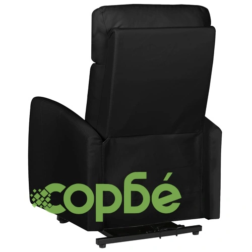 Изправящ масажен стол, черен, изкуствена кожа ➤ топ цена ➤ sorbe.bg