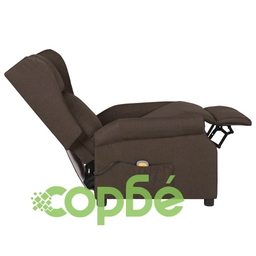 Масажен стол, тъмнокафяв, текстил ➤ топ цена ➤ sorbe.bg