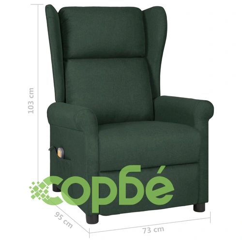 Масажен стол, тъмнозелен, текстил ➤ топ цена ➤ sorbe.bg