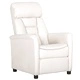 Реклайнер стол, бял, изкуствена кожа