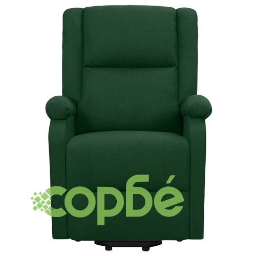 Изправящ стол, тъмнозелен, текстил ➤ топ цена ➤ sorbe.bg