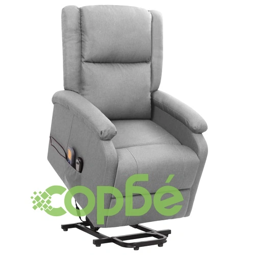 Изправящ масажен стол, светлосив, текстил ➤ топ цена ➤ sorbe.bg