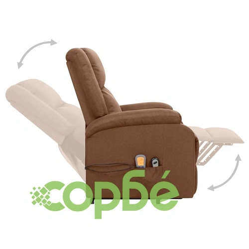 Изправящ масажен стол, кафяв, текстил ➤ топ цена ➤ sorbe.bg