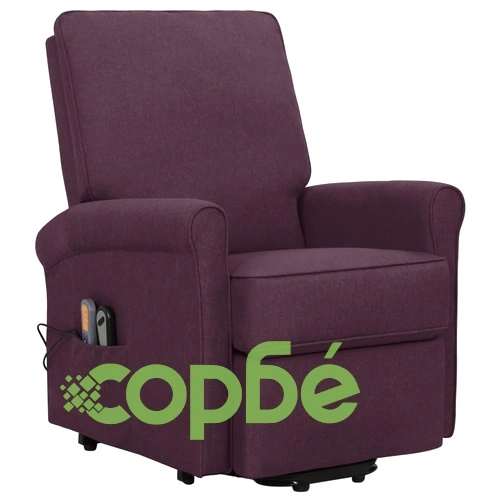 Изправящ масажен стол, лилав, текстил ➤ топ цена ➤ sorbe.bg