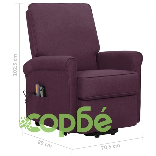 Изправящ масажен стол, лилав, текстил ➤ топ цена ➤ sorbe.bg