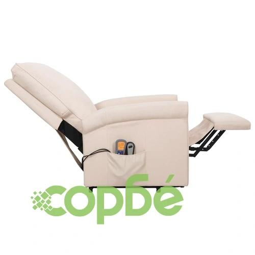 Изправящ масажен стол, кремав, текстил ➤ топ цена ➤ sorbe.bg