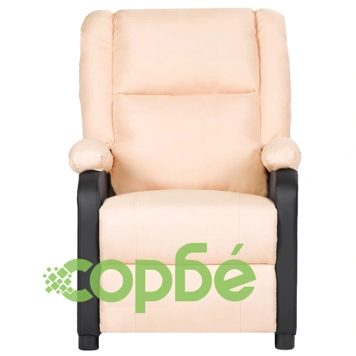 ТВ реклайнер, кремав, изкуствена кожа и плат ➤ топ цена ➤ sorbe.bg