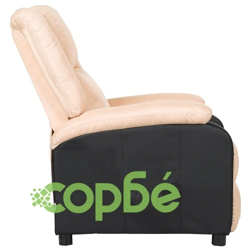 ТВ реклайнер, кремав, изкуствена кожа и плат ➤ топ цена ➤ sorbe.bg