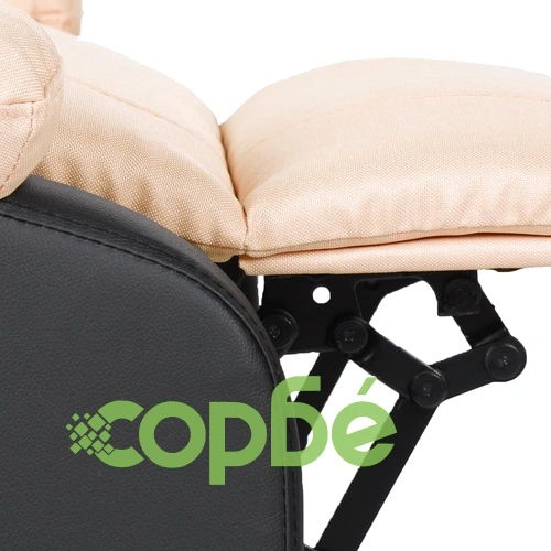 ТВ реклайнер, кремав, изкуствена кожа и плат ➤ топ цена ➤ sorbe.bg