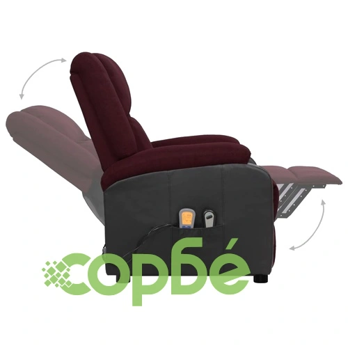 Изправящ масажен стол, лилав, текстил ➤ топ цена ➤ sorbe.bg