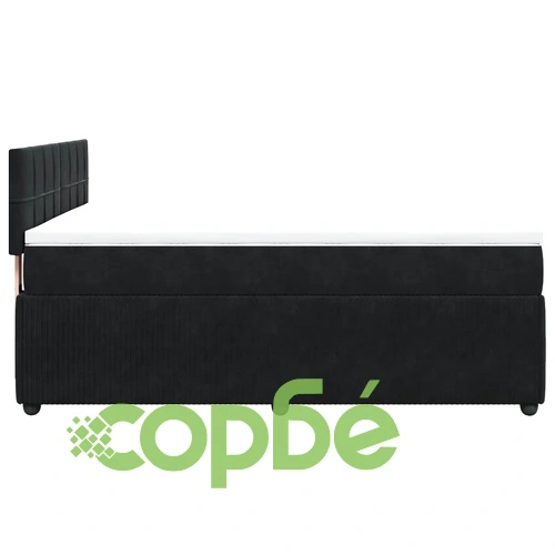 Боксспринг легло с матрак, черно, 140x190 см, кадифе ➤ топ цена ➤ sorbe.bg