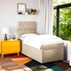 Боксспринг легло с матрак, кремава, 80x200 см, плат