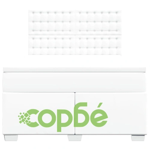 Боксспринг легло с матрак, бяло, 140x190 см изкуствена кожа ➤ топ цена ➤ sorbe.bg