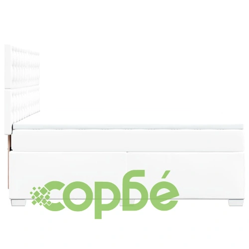 Боксспринг легло с матрак, бяло, 140x190 см изкуствена кожа ➤ топ цена ➤ sorbe.bg