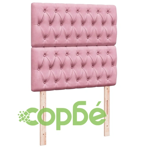 Боксспринг легло с матрак, розова, 90x190 см, кадифе ➤ топ цена ➤ sorbe.bg