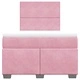 Боксспринг легло с матрак, розово, 120x190 см, кадифе