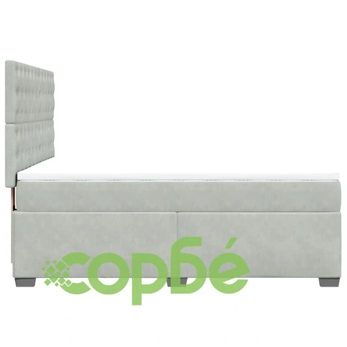 Боксспринг легло с матрак, светлосиво, 140x200 см, кадифе ➤ топ цена ➤ sorbe.bg