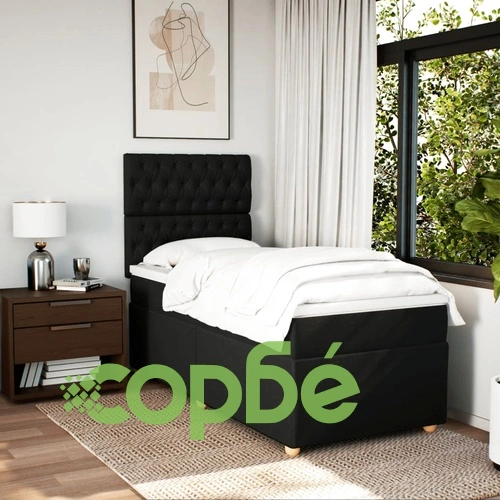 Боксспринг легло с матрак, черно, 80x200 см, плат ➤ топ цена ➤ sorbe.bg