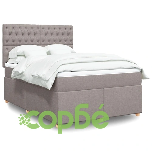 Боксспринг легло с матрак, таупе, 140x190 см, плат ➤ топ цена ➤ sorbe.bg