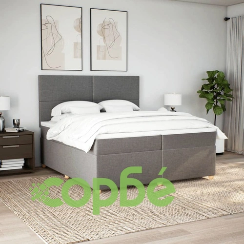 Боксспринг легло с матрак, таупе, 200x200 см, плат ➤ топ цена ➤ sorbe.bg