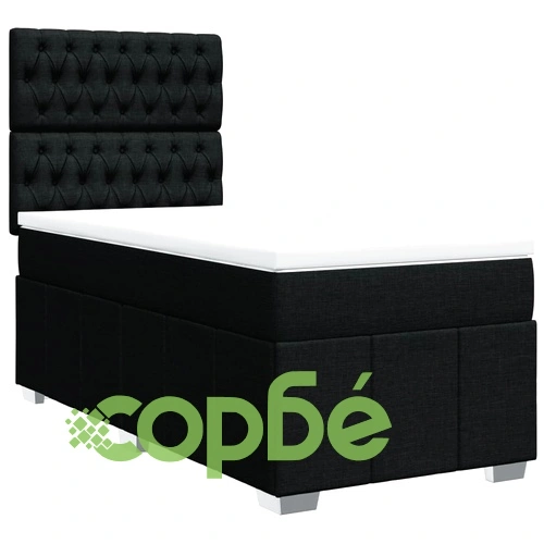 Боксспринг легло с матрак, черна, 90x190 см, плат ➤ топ цена ➤ sorbe.bg