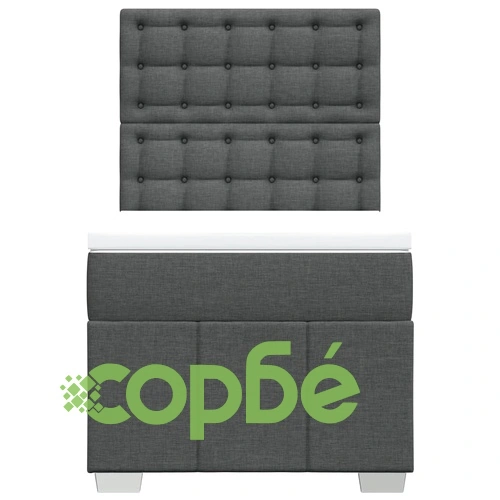 Боксспринг легло с матрак, тъмносив, 90x190 см, плат ➤ топ цена ➤ sorbe.bg