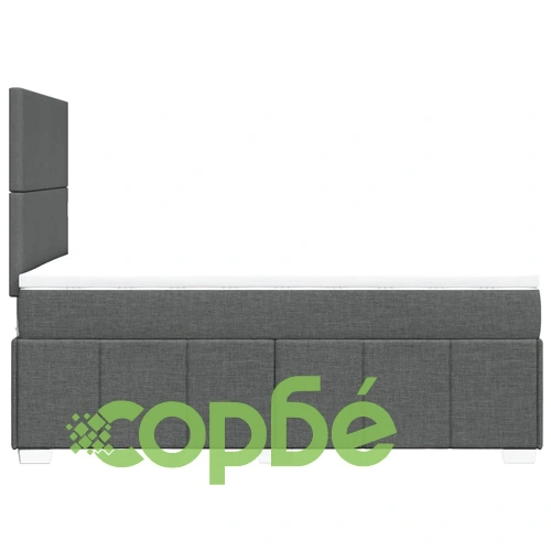 Боксспринг легло с матрак, тъмносиво, 120x190 см, плат ➤ топ цена ➤ sorbe.bg