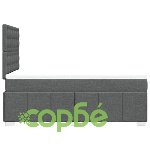 Боксспринг легло с матрак, тъмносиво, 120x200 см, плат ➤ топ цена ➤ sorbe.bg
