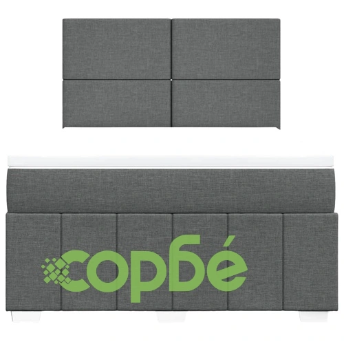 Боксспринг легло с матрак, тъмносиво, 140x190 см плат ➤ топ цена ➤ sorbe.bg