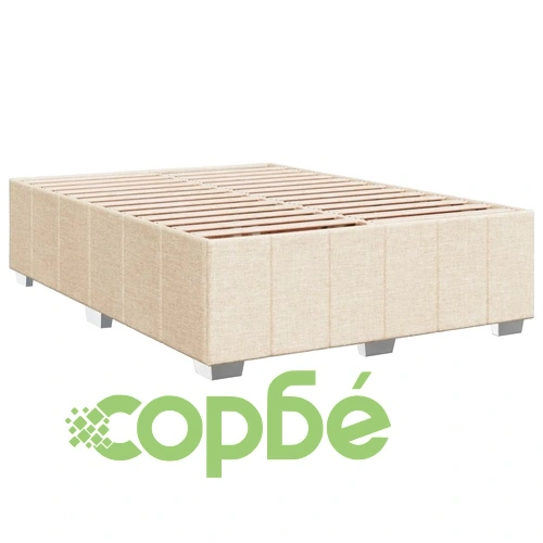 Боксспринг легло с матрак, кремава, 140x200 см, плат ➤ топ цена ➤ sorbe.bg
