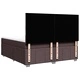 Боксспринг легло с матрак, тъмнокафяво, 200x200 см, плат