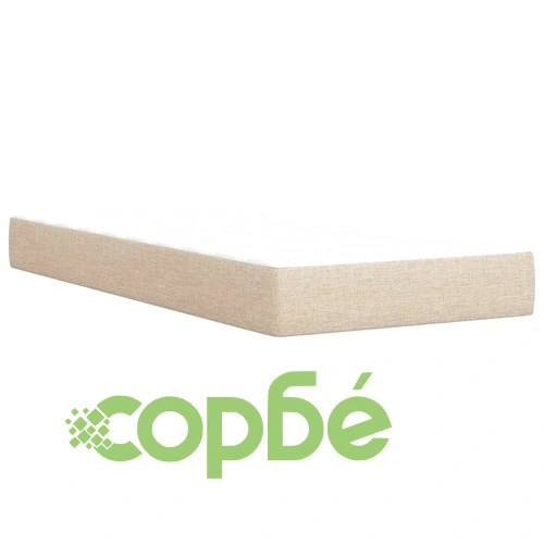 Боксспринг легло с матрак, кремава, 90x190 см, плат ➤ топ цена ➤ sorbe.bg