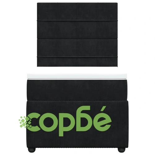 Боксспринг легло с матрак, черна, 90x190 см, кадифе ➤ топ цена ➤ sorbe.bg