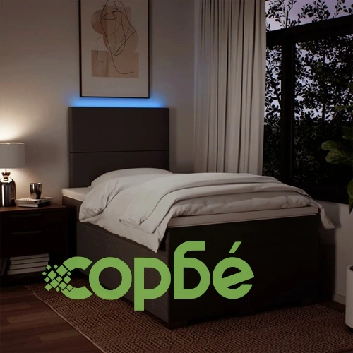 Боксспринг легло с матрак, светлосиво, 120x190 см, плат ➤ топ цена ➤ sorbe.bg