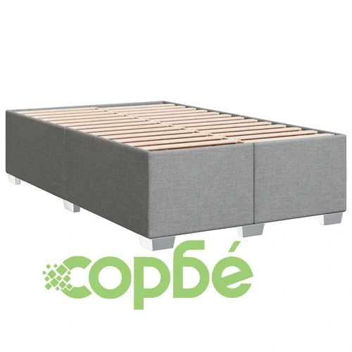 Боксспринг легло с матрак, светлосиво, 120x190 см, плат ➤ топ цена ➤ sorbe.bg