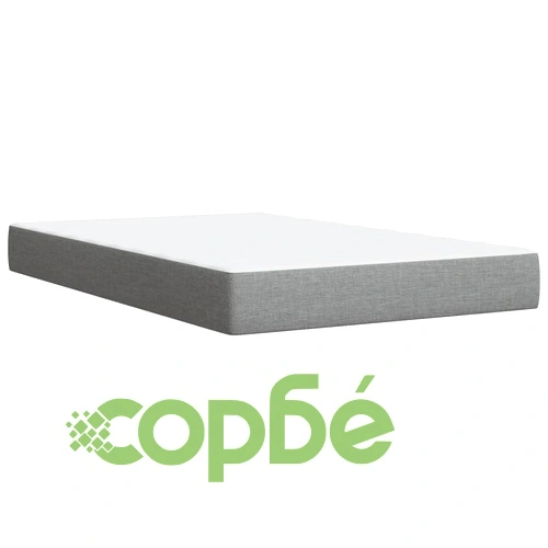 Боксспринг легло с матрак, светлосиво, 120x190 см, плат ➤ топ цена ➤ sorbe.bg